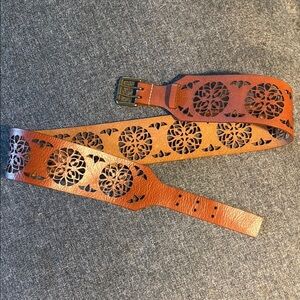 Calvin Klein Womens brown perforated belt